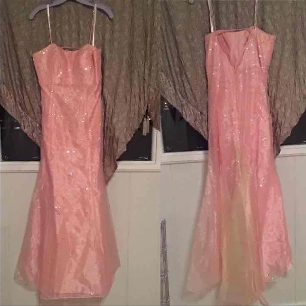 Mori Lee Pink Beaded Gown size 7/8